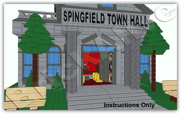 Interieur Town Hall of Springfield en LEGO - serie Simpson